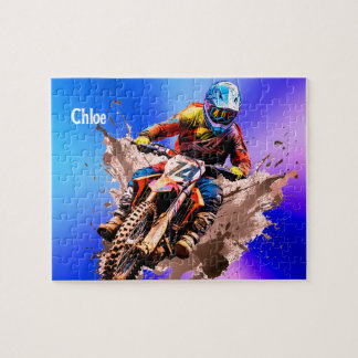 Personalized name Motocross Puzzle