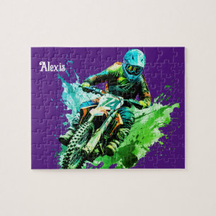 Personalized name Motocross Puzzle
