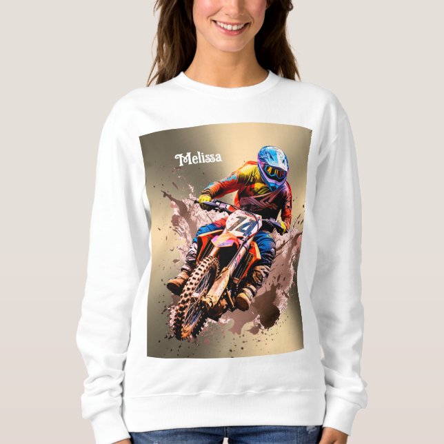Personalized name Motocross Puzzle Sweatshirt (Front)