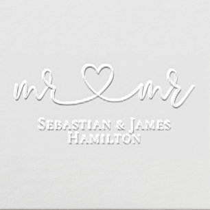 Personalized Name Mr and Mr Love Heart Embosser