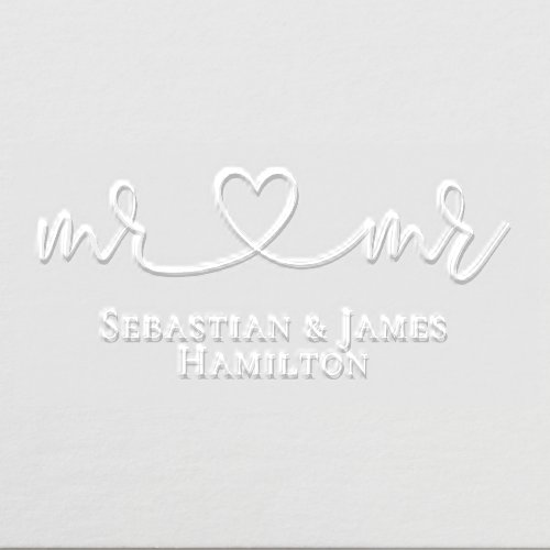 Personalized Name Mr and Mr Love Heart Embosser