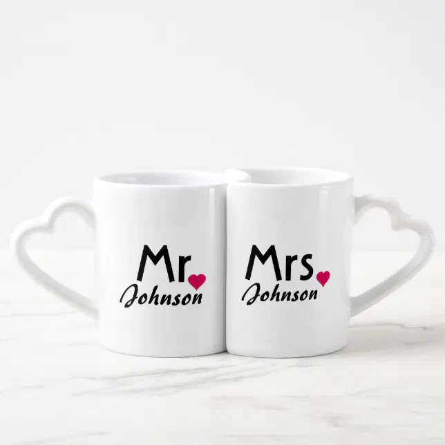 Personalized Name Mr And Mrs Mug Set Zazzle