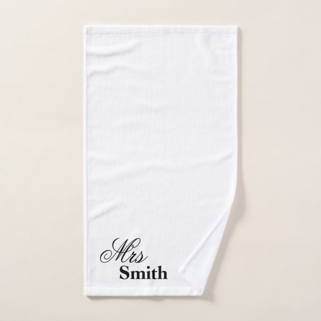 Personalized Name Mrs Smith White Hand Towel (Hand Towel)