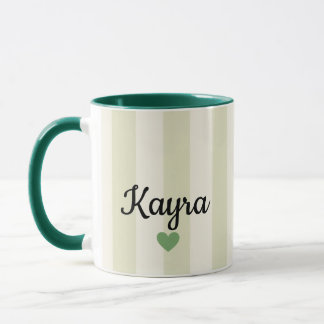 Personalized Name Mug | Sage Green Striped Custom