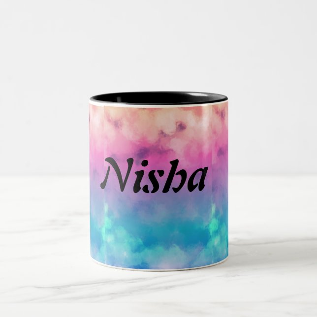 personalized name mug with ombre pastel colors (Center)