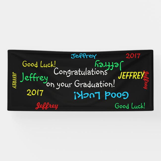 Personalized Name Multi Color FUN Graduation Sign