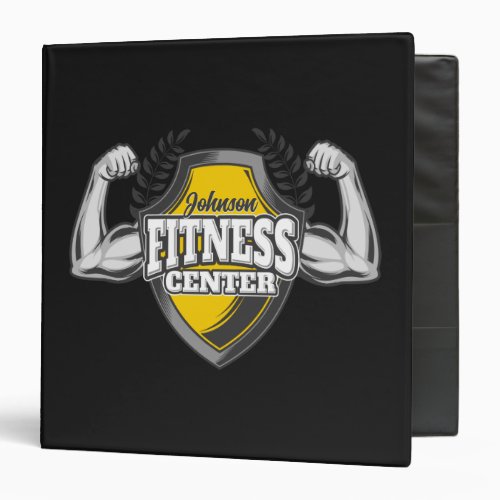 Personalized NAME Muscle Fitness Trainer Gym 3 Ring Binder