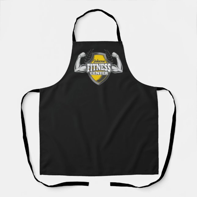 Personalized NAME Muscle Fitness Trainer Gym Apron (Front)