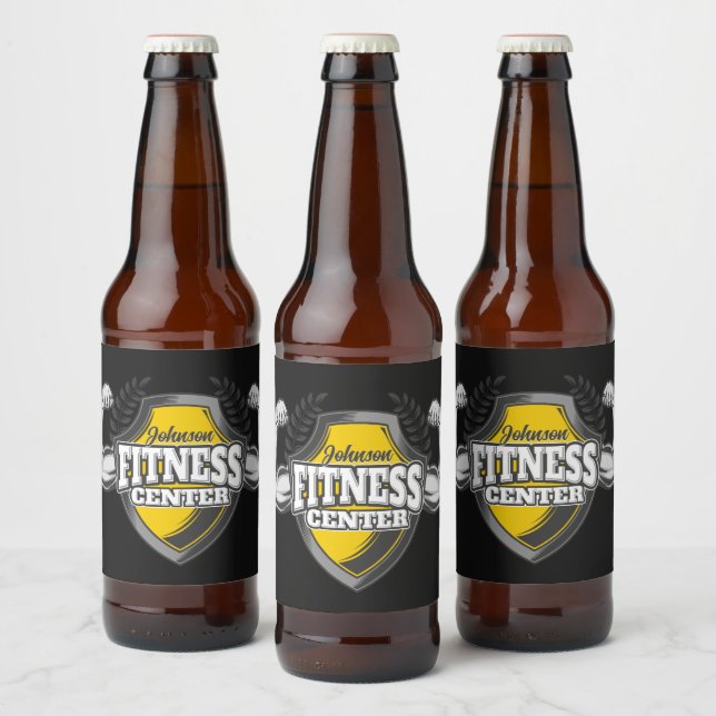 Personalized NAME Muscle Fitness Trainer Gym Beer Bottle Label (Bottles)
