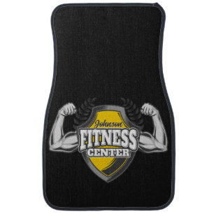 Personalized NAME Muscle Fitness Trainer Gym Car Floor Mat