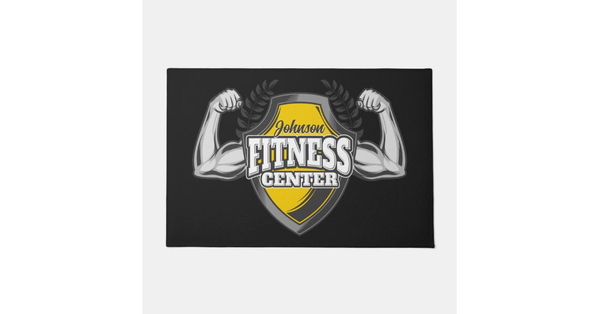 Personalized NAME Muscle Fitness Trainer Gym Doormat Zazzle