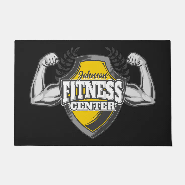 Personalized NAME Muscle Fitness Trainer Gym Doormat Zazzle