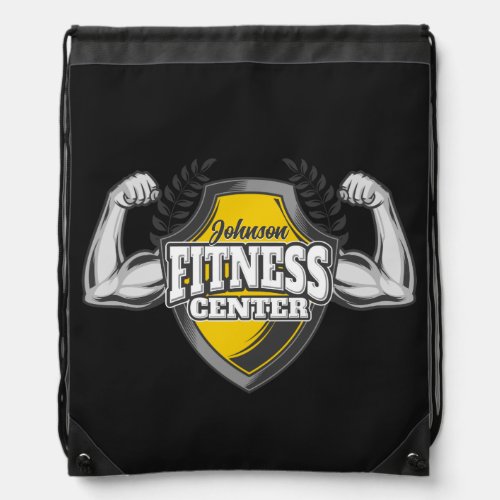 Personalized NAME Muscle Fitness Trainer Gym Drawstring Bag