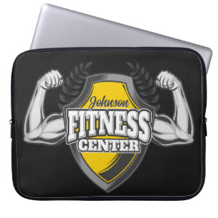 Personalized NAME Muscle Fitness Trainer Gym Laptop Sleeve