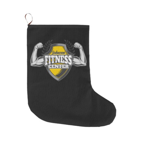 Personalized NAME Muscle Fitness Trainer Gym Large Christmas Stocking