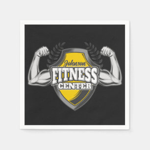 Personalized NAME Muscle Fitness Trainer Gym Napkins