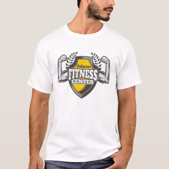 Personalized NAME Muscle Fitness Trainer Gym T-Shirt (Front)