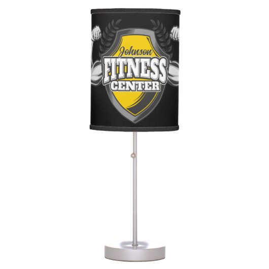 Personalized NAME Muscle Fitness Trainer Gym Table Lamp (Front)