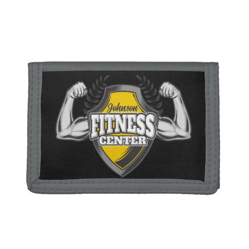 Personalized NAME Muscle Fitness Trainer Gym Trifold Wallet