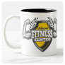 Personalized NAME Muscle Fitness Trainer Gym Two-Tone Coffee Mug