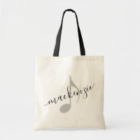 Personalized Name Music Note Black