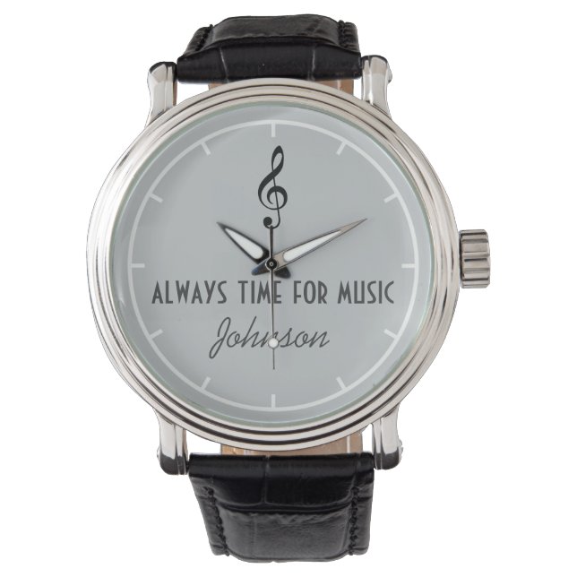 personalized name & musical note watch (Front)