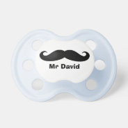 Personalized Name Mustache Pacifier For Baby at Zazzle