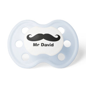Personalized name mustache pacifier for baby