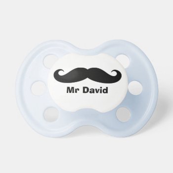 Personalized Name Mustache Pacifier For Baby by logotees at Zazzle