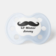 Personalized Name Mustache Pacifier For Baby at Zazzle