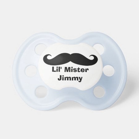 Personalized Name Mustache Pacifier For Baby