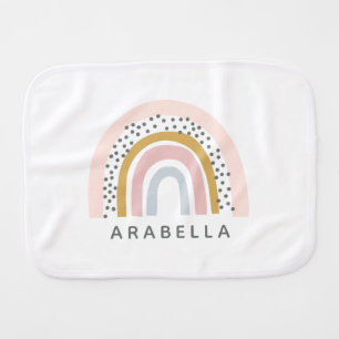 Personalized Name Muted Rainbow Baby Burp Cloth