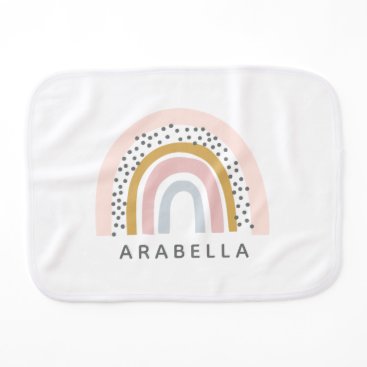 Personalized Name Muted Rainbow Baby Burp Cloth