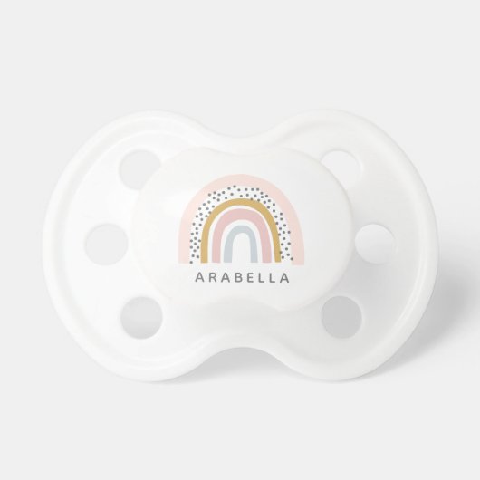 Personalized Name Muted Rainbow Baby Pacifier (Front)