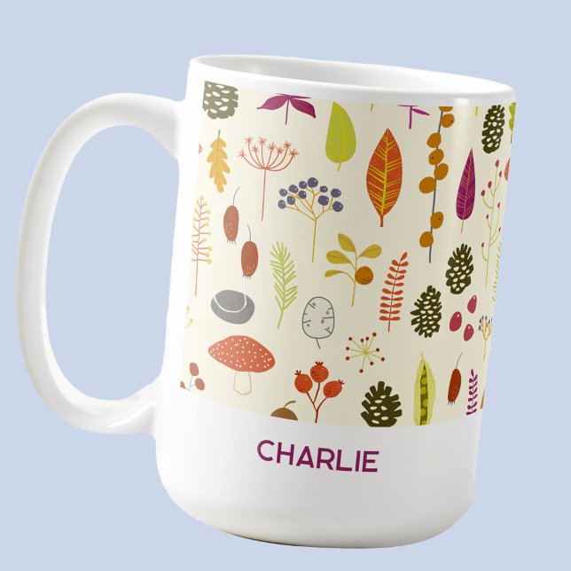 Personalized Name Nature Woodland Forest Coffee Mug (Personalized name woodland nature forest coffee mug)