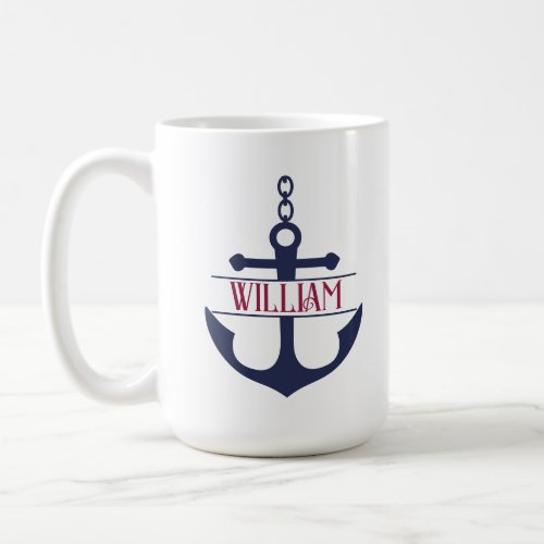 Personalized Name Nautical Anchor Coffee Mug