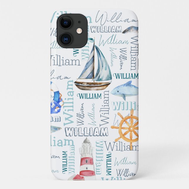 Personalized name nautical marine sailing Case-Mate iPhone case (Back)