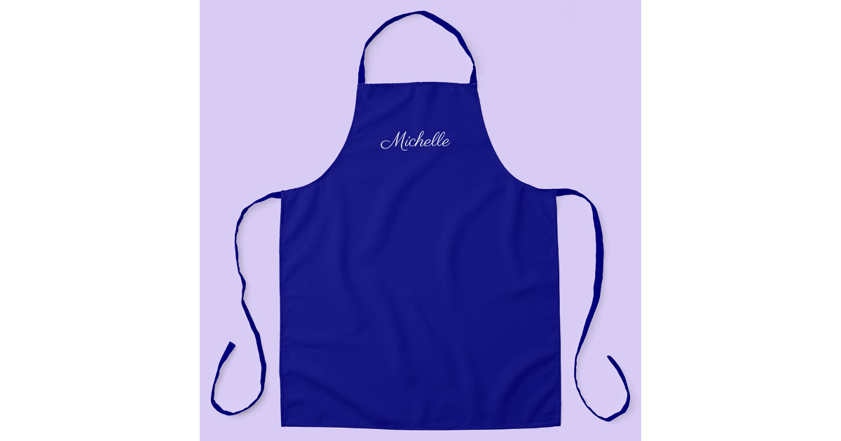 Personalized Name Navy Blue Chefs Apron Zazzle
