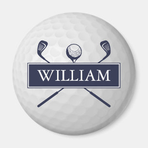 Personalized Name Navy Blue Golf Ball  Magnet