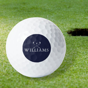 Personalized Name Navy Blue Golf Clubs Balls