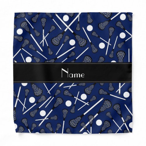 Personalized name navy blue lacrosse bandana
