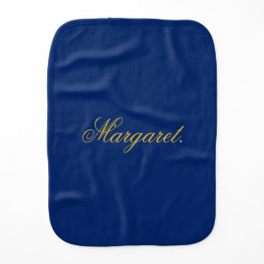 Personalized Name Navy Colored baby burp cloth
