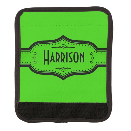 Personalized Name Neon Green Luggage Handle Wrap Zazzle
