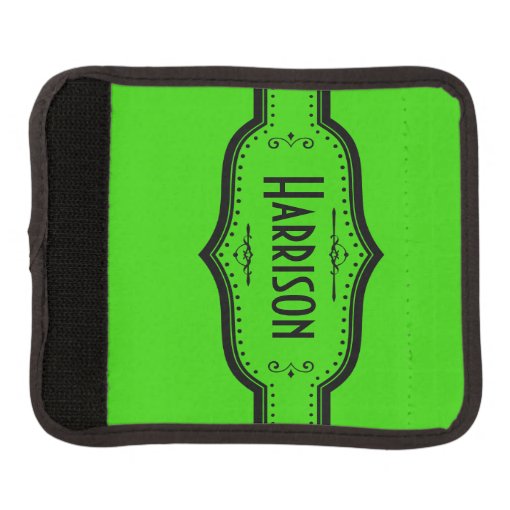 Personalized Name Neon Green Luggage Handle Wrap Zazzle