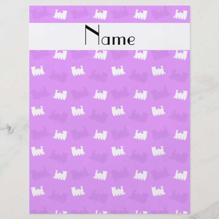 Personalized name neon purple train pattern flyer