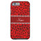 Personalized name neon red leopard pattern