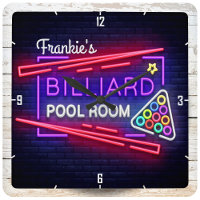 Personalized NAME Neon Style Billiards Pool Table