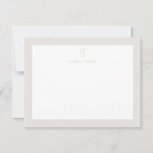 Personalized Name Neutral Bow Note Card