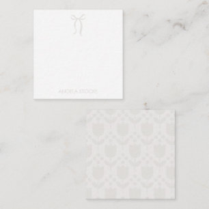 Personalized Name Neutral Bow Note Card