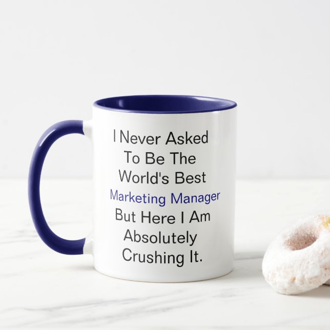 Personalized name never asked be Marketing Manager Mug (With Donut)